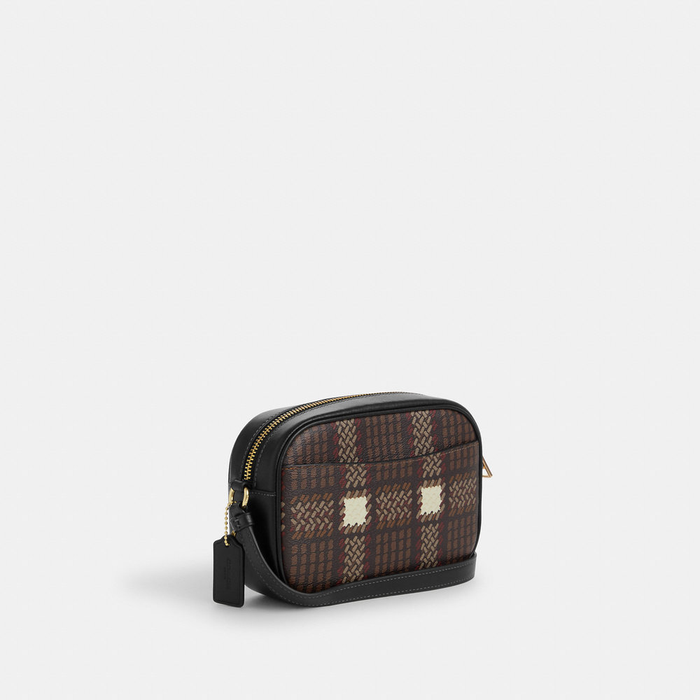 NWT Coach Outlet Mini Jamie Camera Bag With Plaid Print - Picture 2 of 5